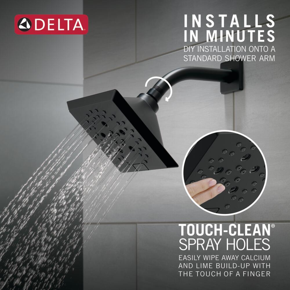 Delta H2Okinetic 5-Setting Raincan Showerhead Matte Black-Certified Refurbished
