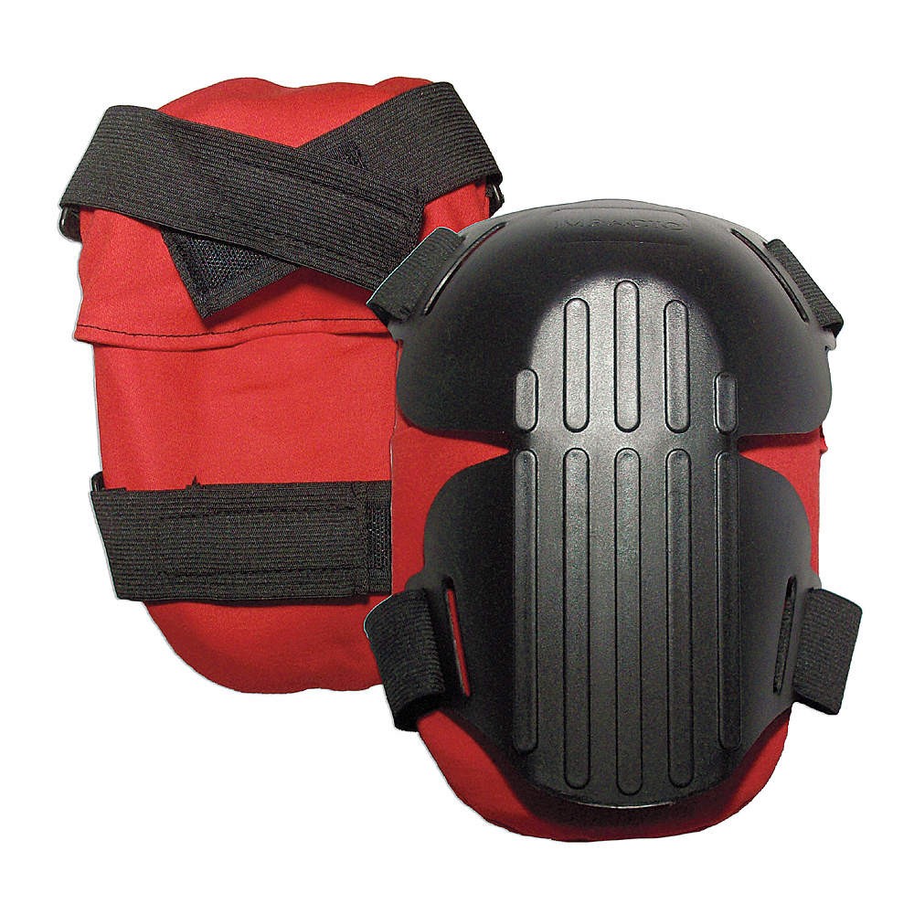 IMPACTO 879-00 Knee Pad,UNIV,Hook/Loop,Black/Red,PR 21NN33