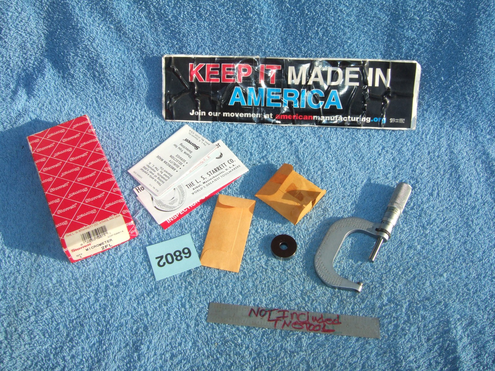 Starrett T2XFL USED Micrometer 1-2" Carbide Faces .0001 inch machinist Toolmaker