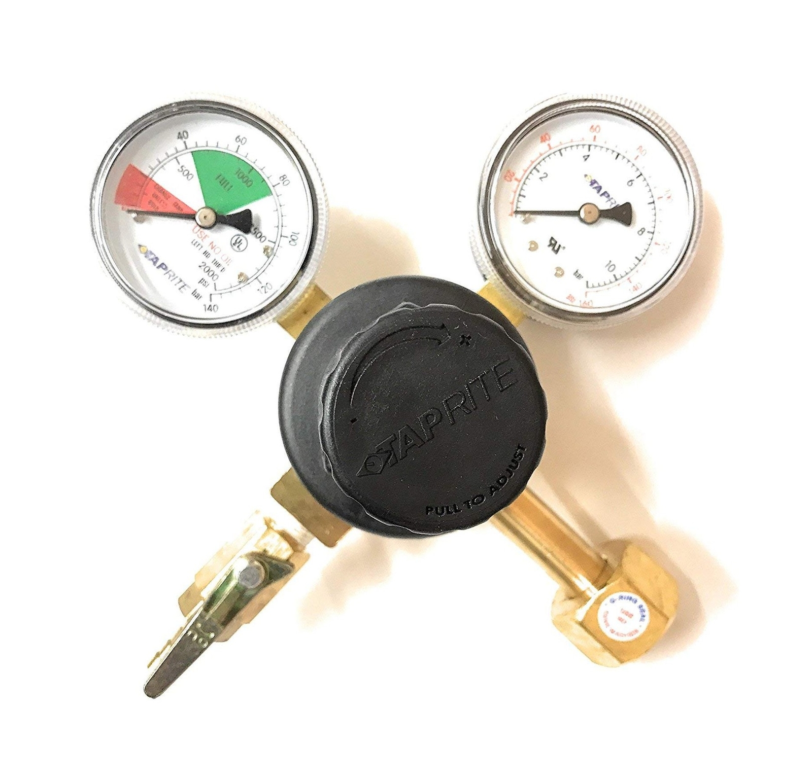 Taprite 1/4" Barb Outlet Primary Beer Soda Co2 Tank Tap Regulator 160# 2000# ...