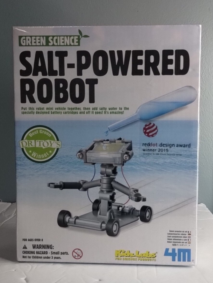 Salt Powered Robot Green Science 4M Kidz Labs BRAND - NEW Sealed