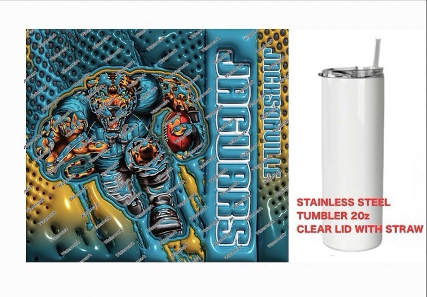 JAGUARS    - COLORFUL 3D - Tumbler 20 oz Stainless Steel