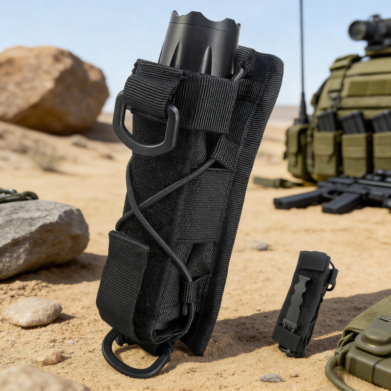 US Tactical Nylon Folding Knife Flashlight Sheath Case Outdoor EDC Pouch Holster