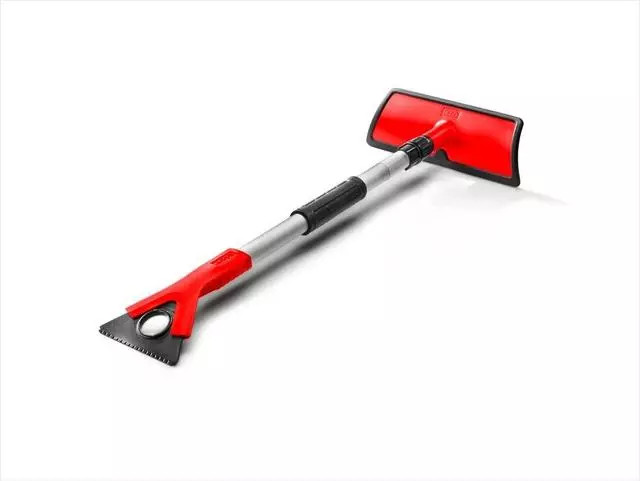 Genuine Audi Red & Black Snowbrush W/Rubber Seal & Swivel 80A-096-010-C