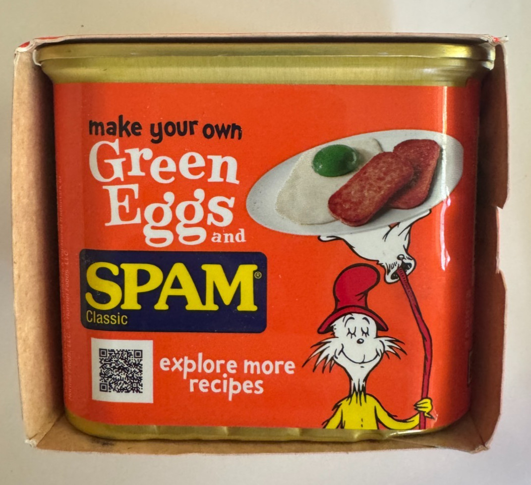Limited Edition Green Eggs & Ham SPAM 2 Cans – Funny Gift