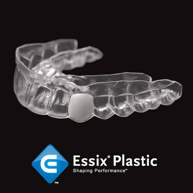 Temporary Replacement (2) teeth in Clear Retainer for Upper OR Lower, 3/way ship