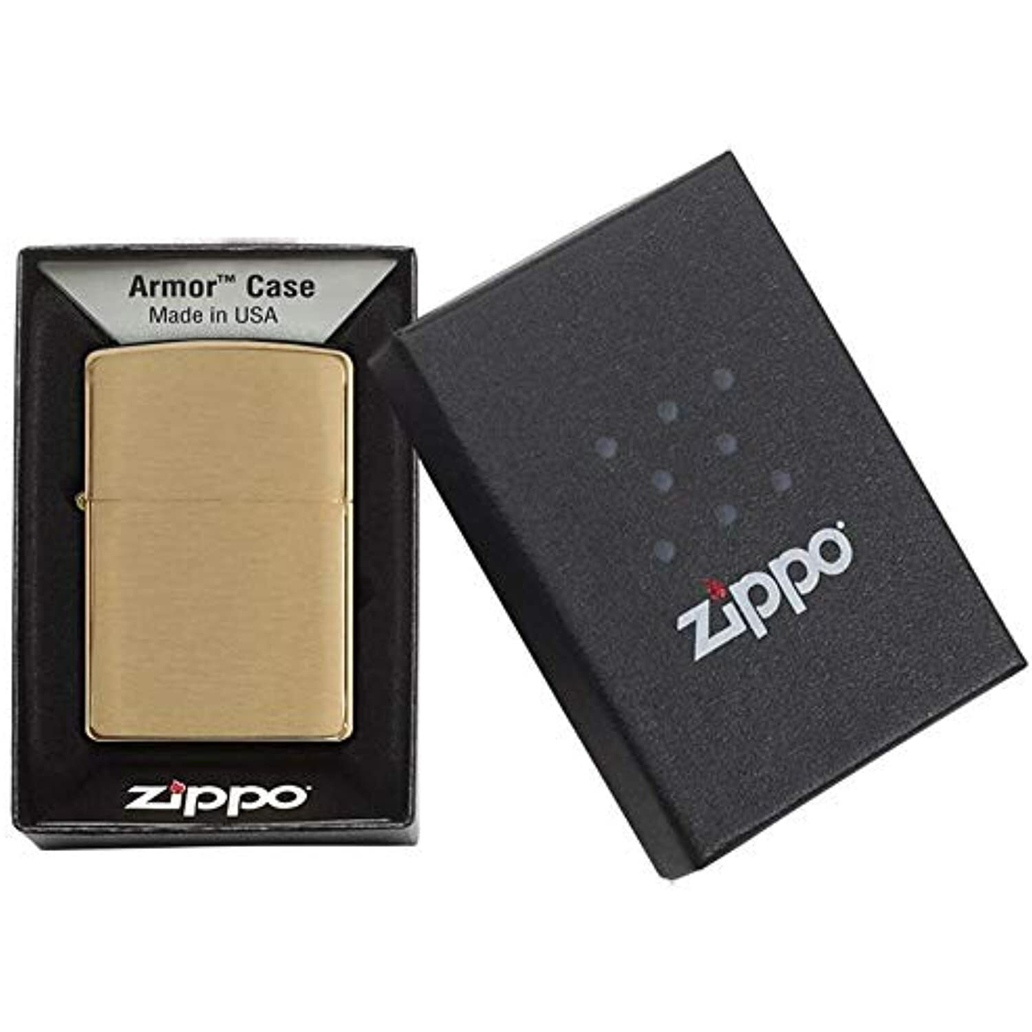 Zippo 168 Armor Brushed Brass Pocket Lighter