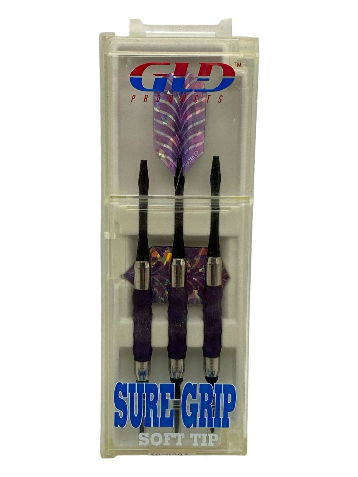 Set Of 3 GLD Products Sure Grip Soft Tip D Purple Darts 16 Grams Old New Stock