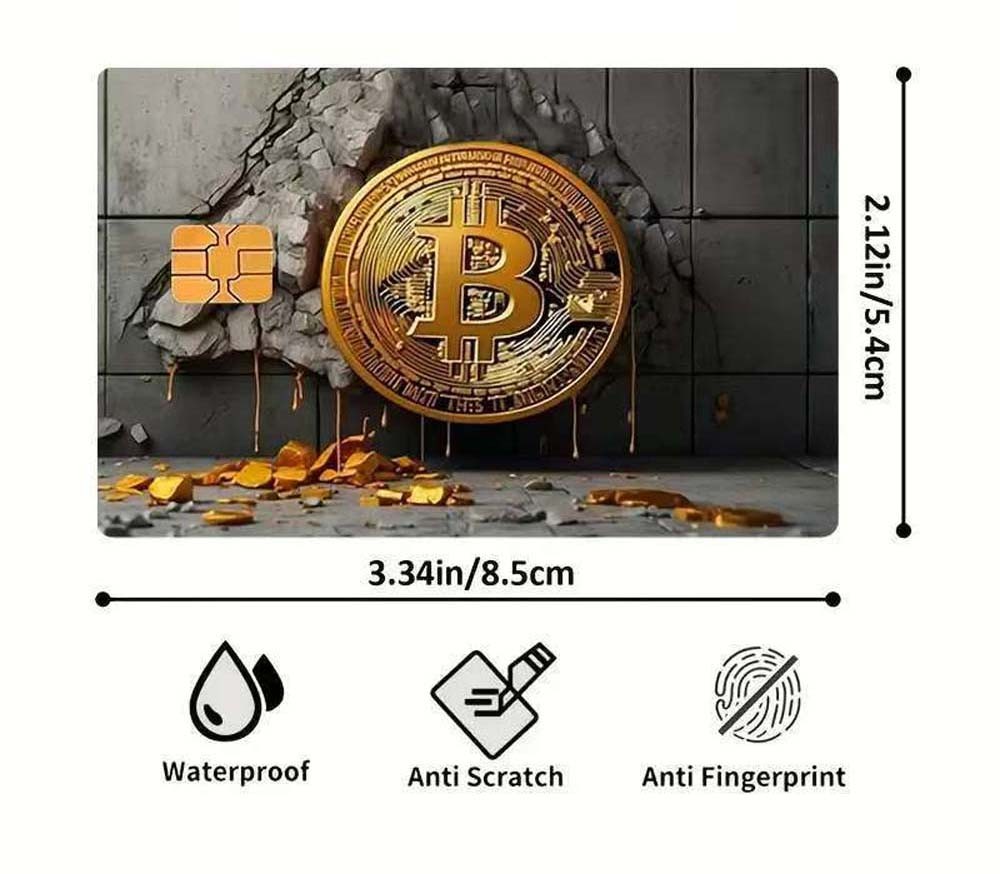 Trendy Adorable Unique Fun Peel-And-Stick Removable 5PCS Credit Card Sticker Set