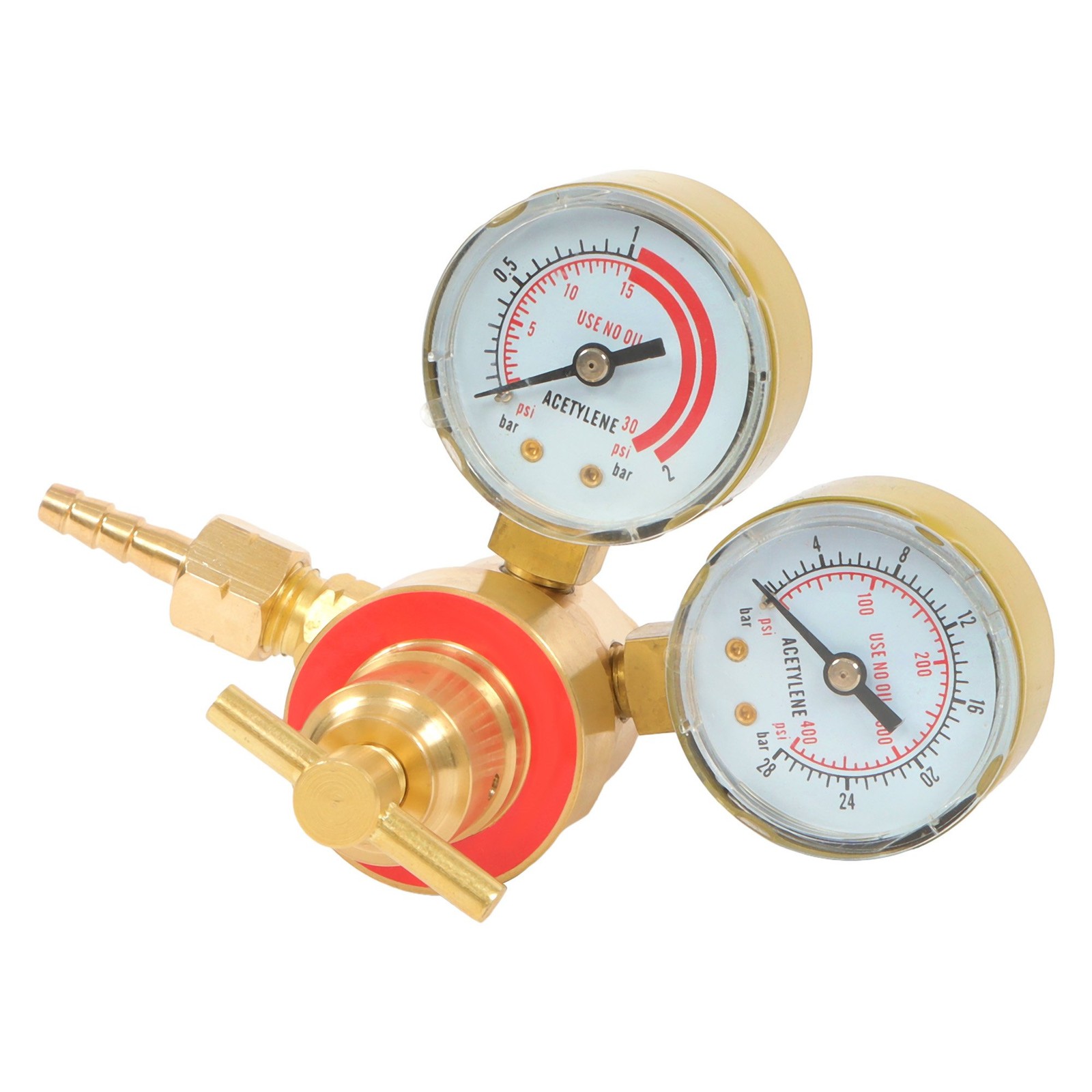 Dual Gauge High Flow Acetylene Regulator Solid Brass CGA200 Welding Supply