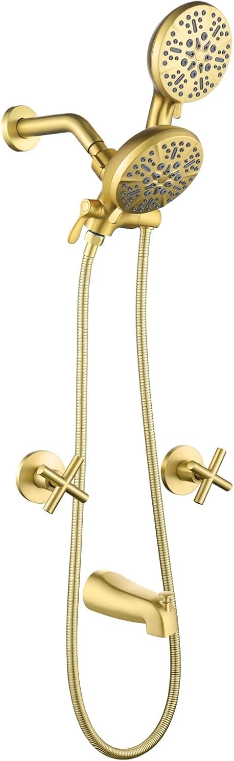 2 Handle Shower Faucet Set with Tub Spout Bathtub Shower Faucet Combo Set Shower