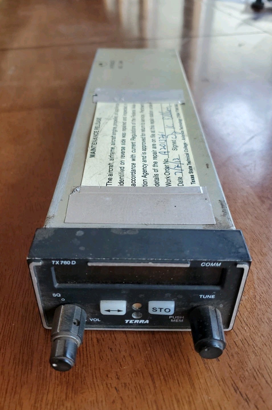 TERRA TX-760D VHF COMM RADIO TRANSCEIVER TX 760 D *FOR PARTS NOT TRANSMITTING*