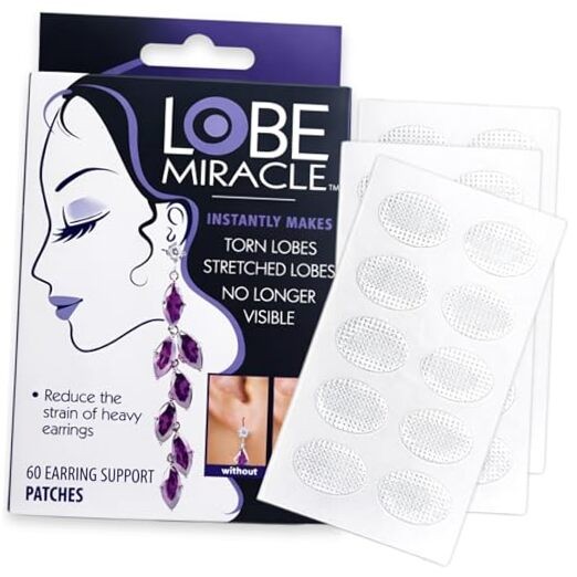 - Clear Earring Support Patches - Earring Backs For Droopy 60 Count (Pack of 1)