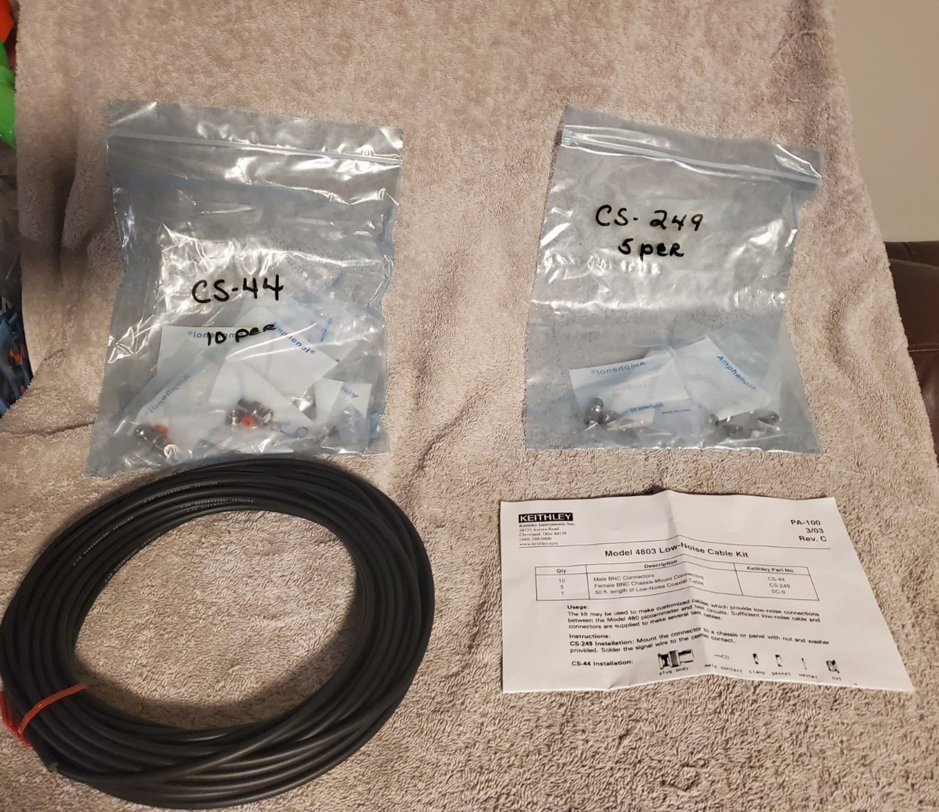 Keithley 4803 Low Noise Cable Kit – NEW