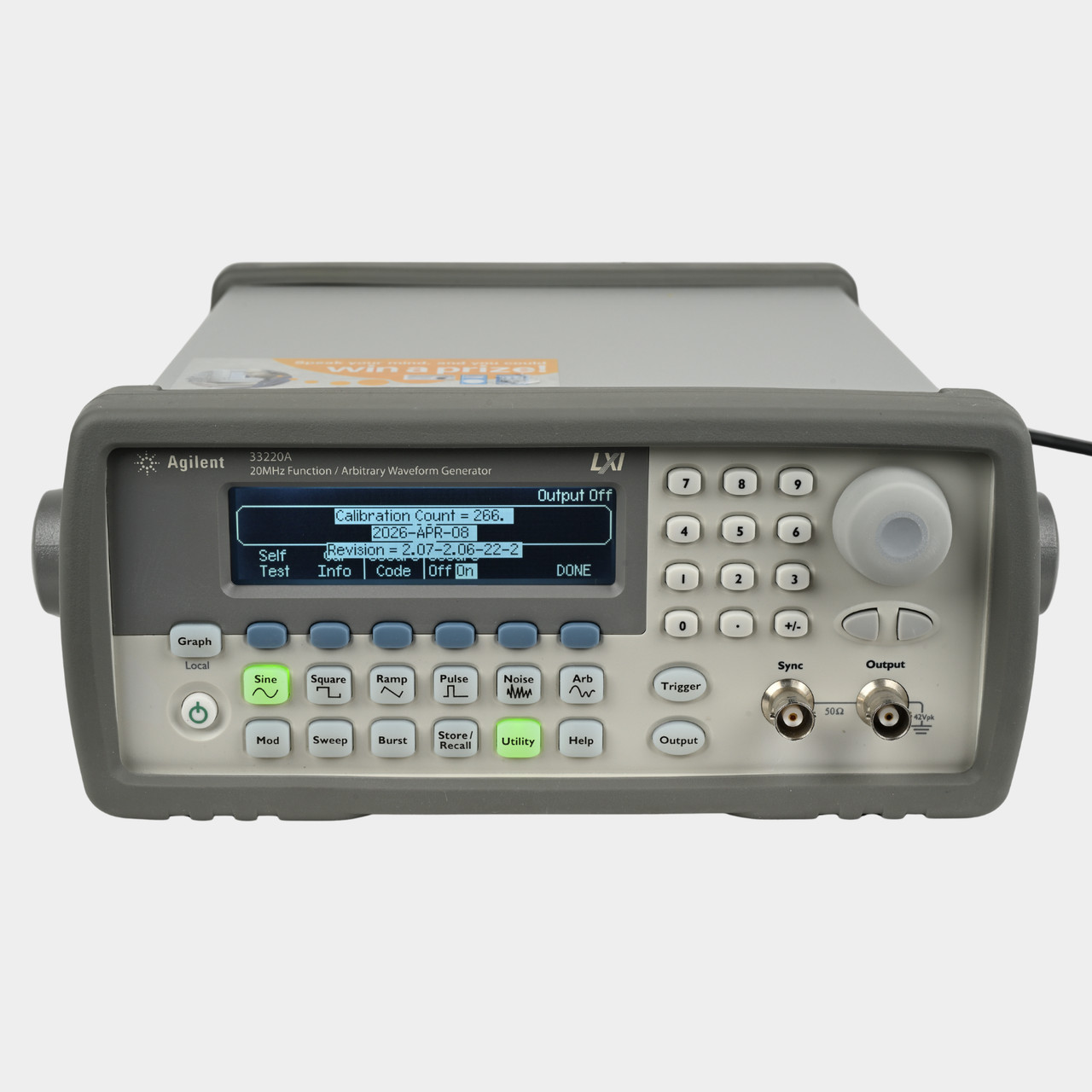 Agilent 33220A 20 MHz Function Arbitrary Waveform Generator Full CAL and TESTED