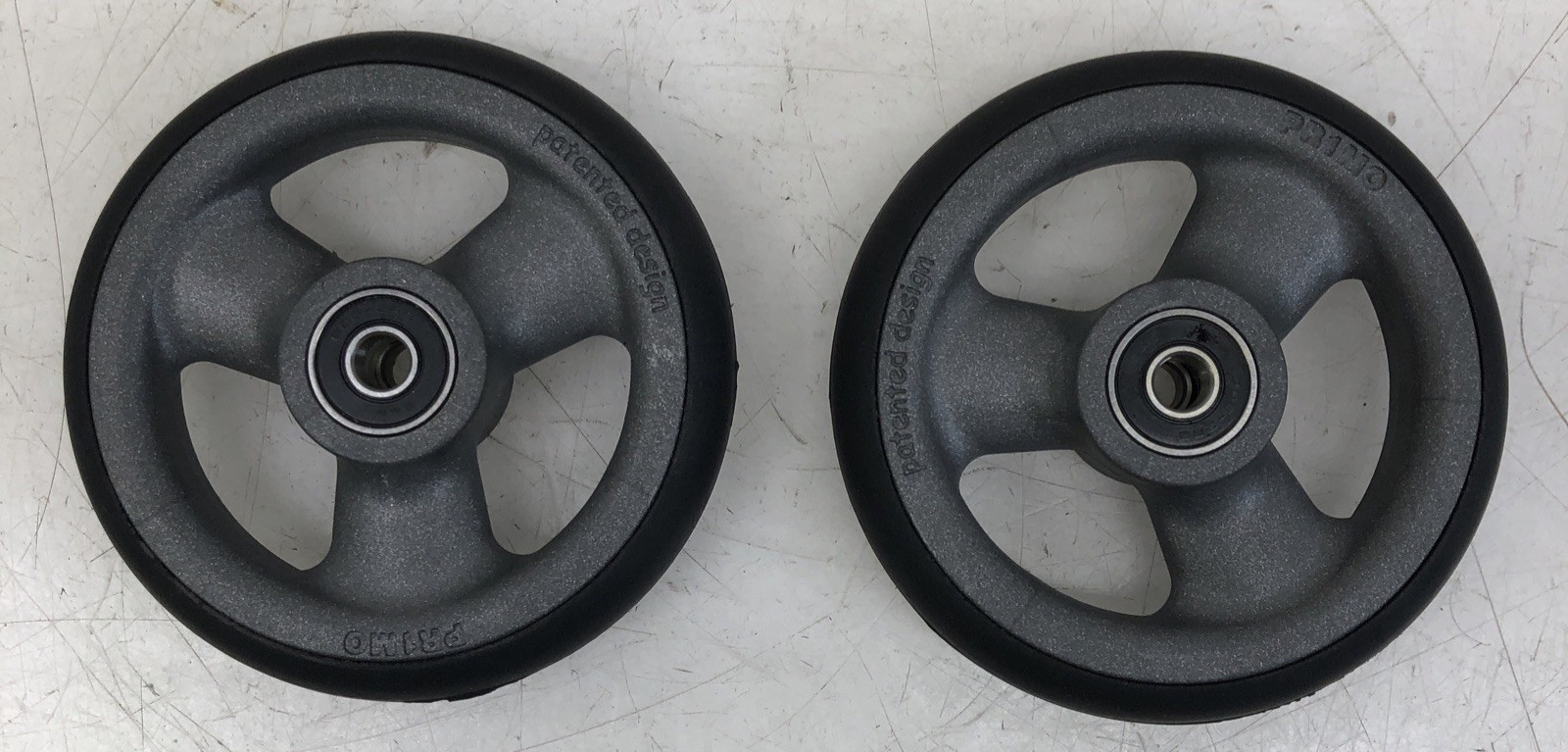 Pr1mo 3 Spoke 4" x 1" New Pair Caster Wheels Wheelchair Solid Primo 8mm Axle