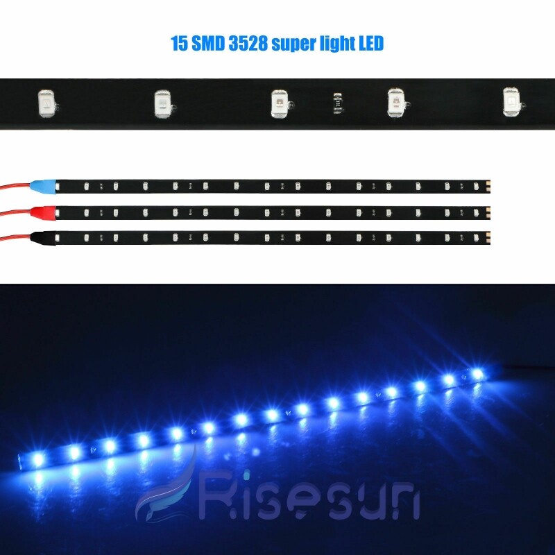 12V Tiras de Luz 15LED para Carros Coche Motos Camión Embarcación Luces Decor