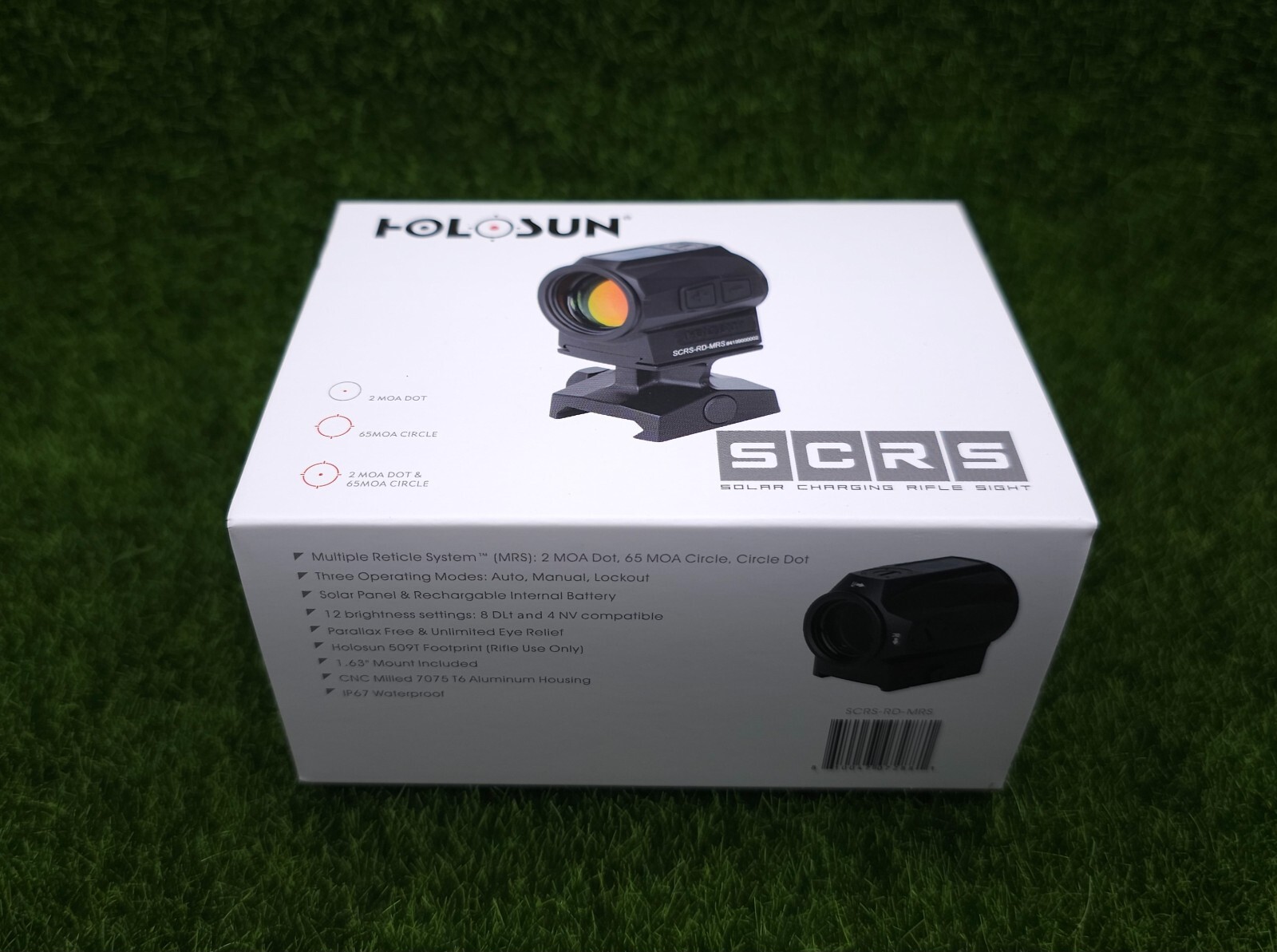 Holosun SCRS Solar Charging MRS Multi-Reticle System Red Dot Sight - SCRS-RD-MRS