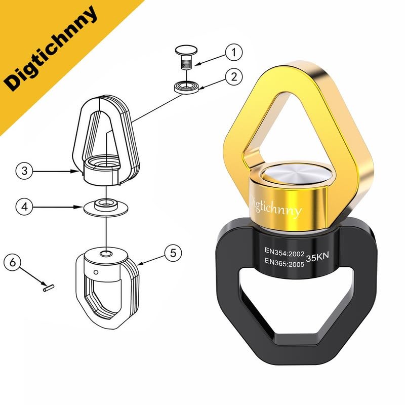 Swing Swivel, 35KN Safety Rotational Device, Swing Spinner for Web Tree Swing...