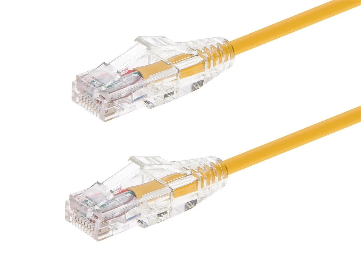 Monoprice Cat6 Ethernet Patch Cable - 0.5 feet - Yellow | Snagless RJ45 Stranded