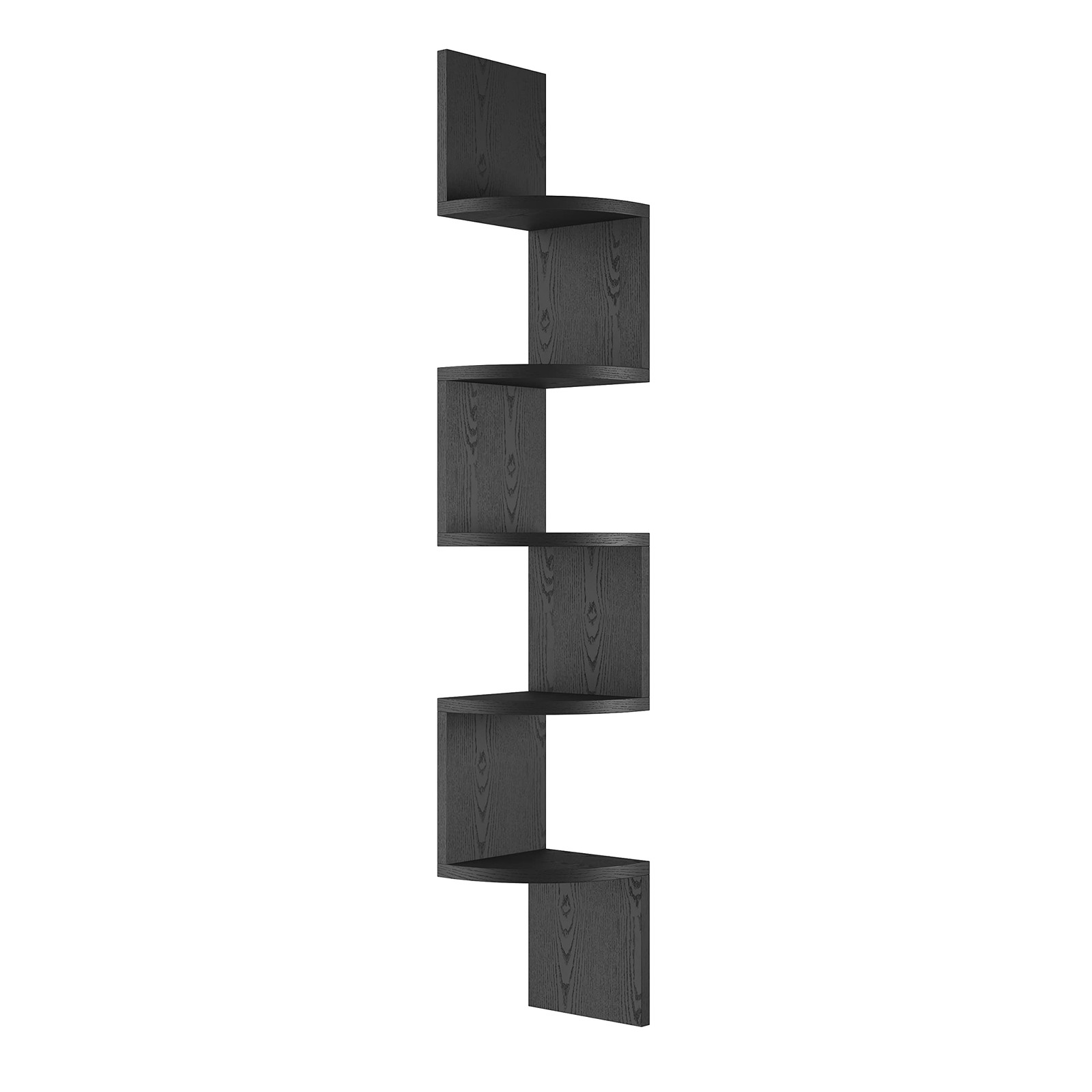 GREENDEW 5-Tier Wall Mount Radial Floating 7.68D x 7.68W x 48.43H in, Black