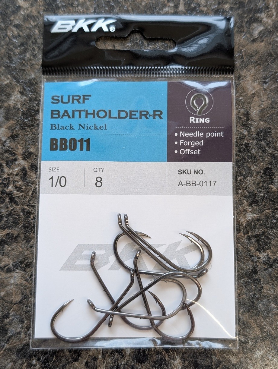 BKK Surf Baitholder R - Size 1/0 - Barbed Shank Bait Kirbed Bait Hooks