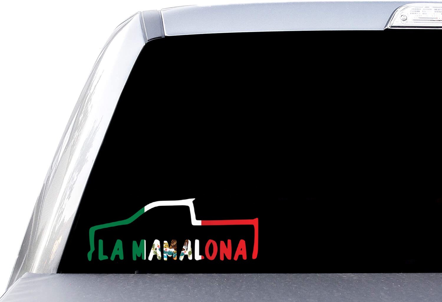 La Mamalona Truck Outline - Mexico Flag Print - Window Vinyl Decal Sticker