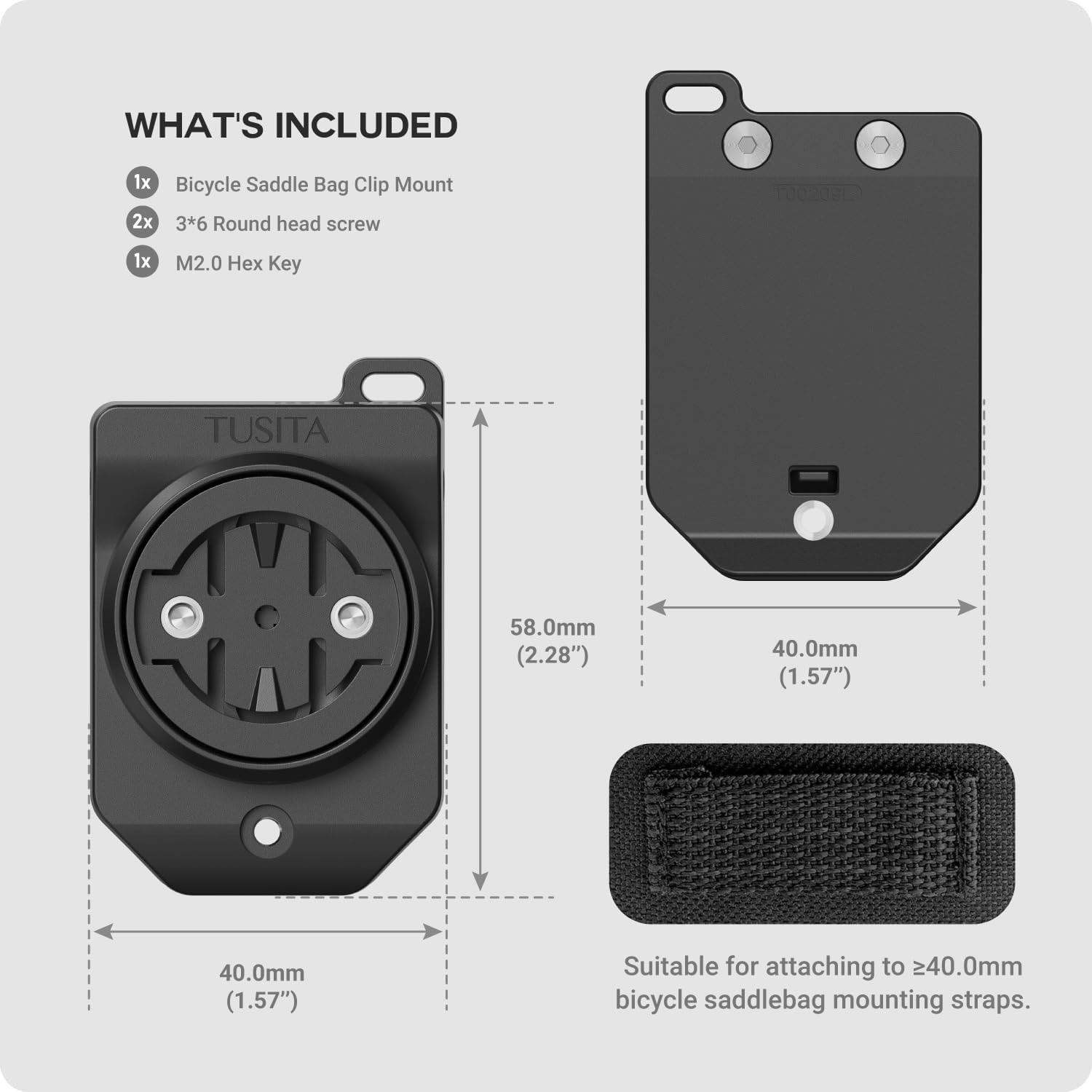 Lightweight & Durable Saddle Bag Clip Mount for Garmin Varia - Maximum Security