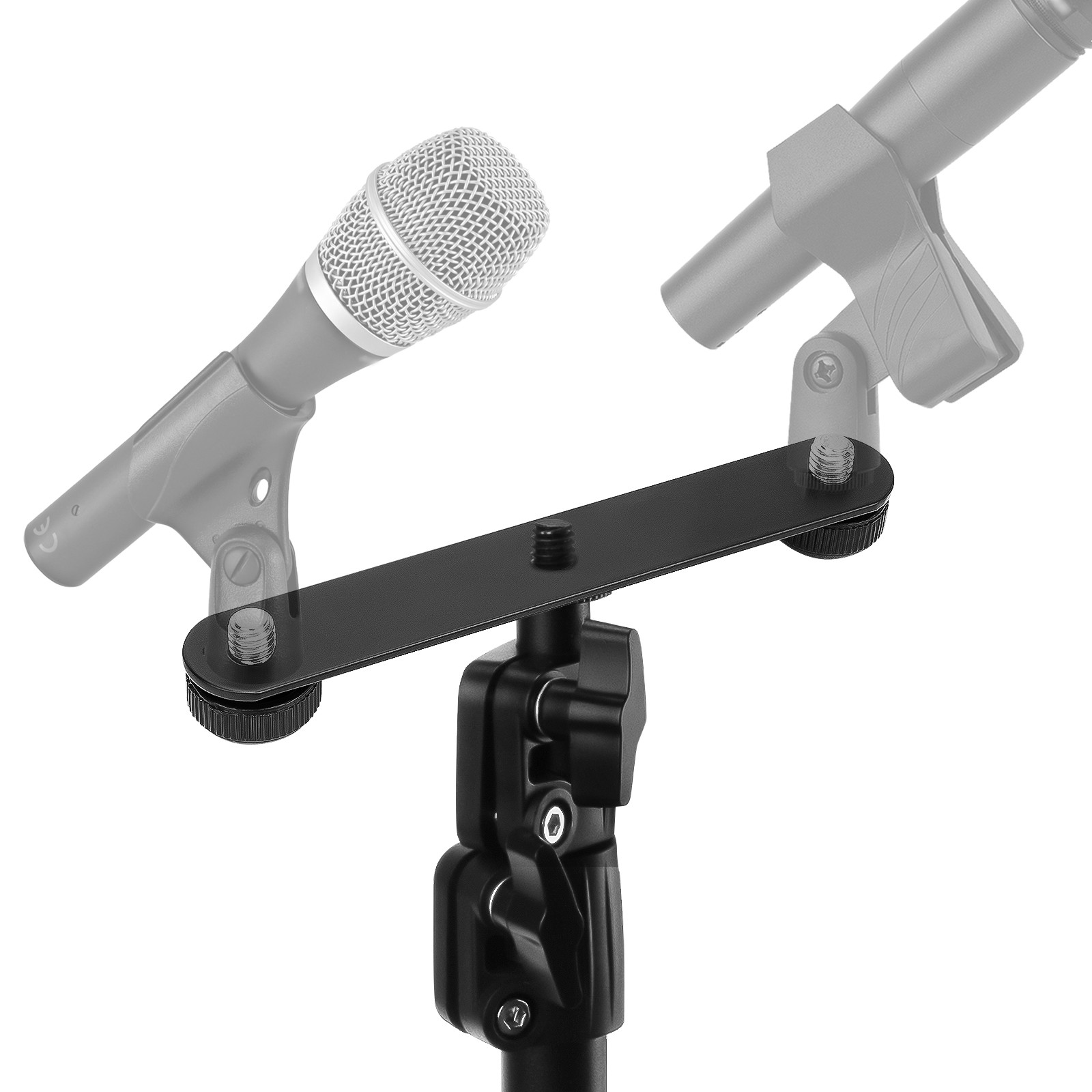 Geekria for Creators Double Microphone Mounts Connector Rod (Black / 1 Pack)