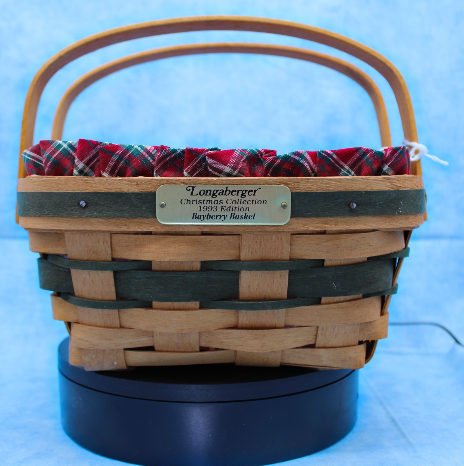 1993 Longaberger Bayberry Basket – Christmas Collection – 10"x9"x4"