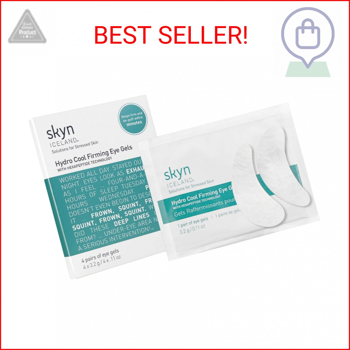 skyn ICELAND Hydro Cool Firming Under Eye Patches. Eye Gel Mask to Firm And Redu