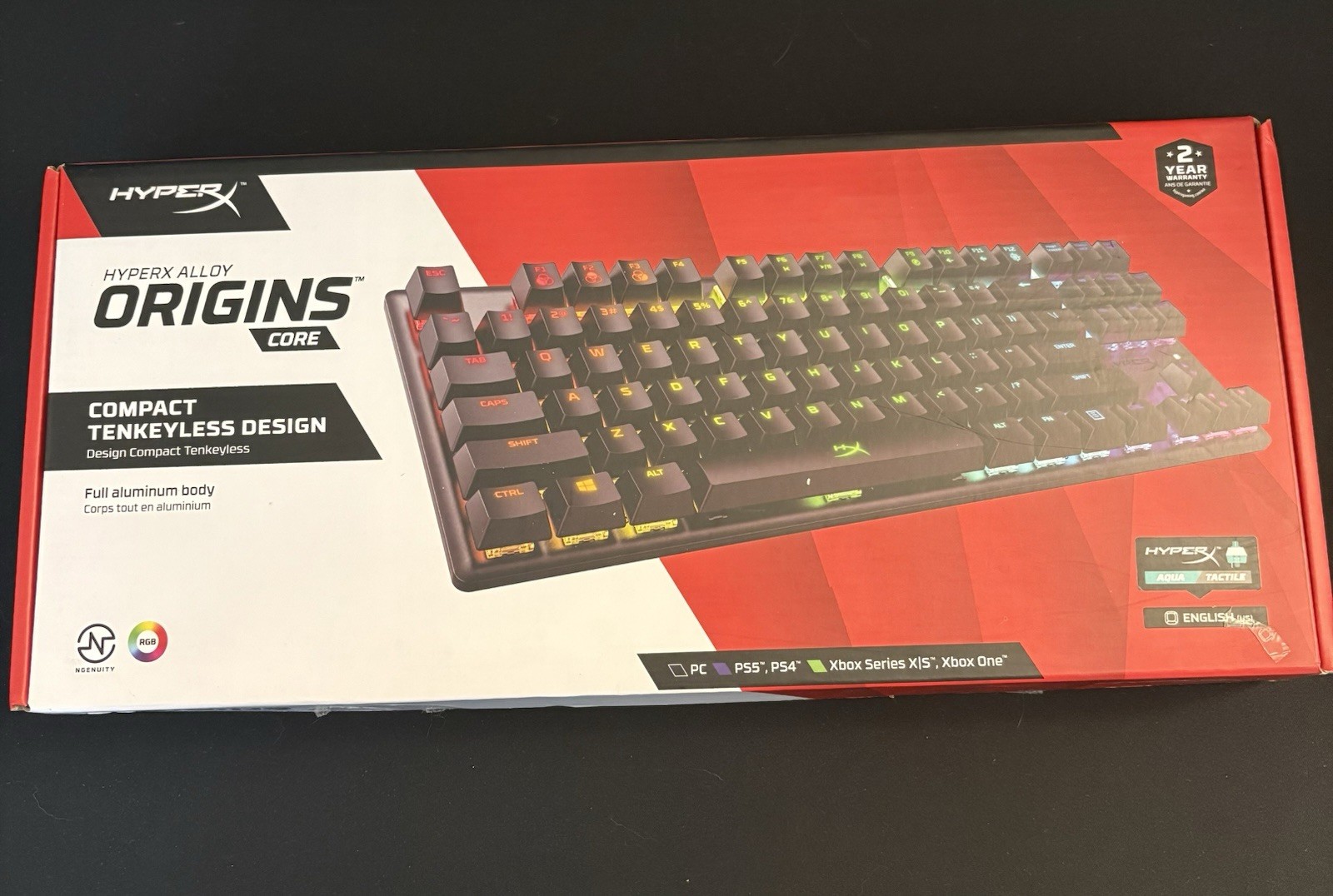 HyperX Alloy Origins Core TKL Mechanical USB-C RGB Aluminum Keyboard Black