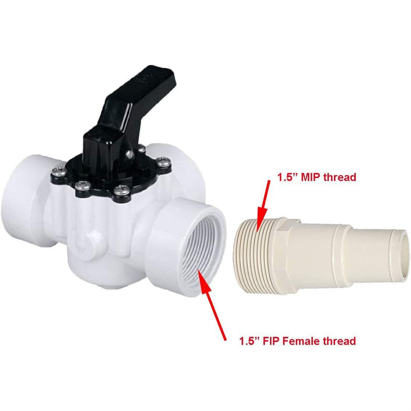 For Zodiac Jandy 4715 Swimming Pool 1.5'' FIP Female Thread 3-Way Diverter Valve
