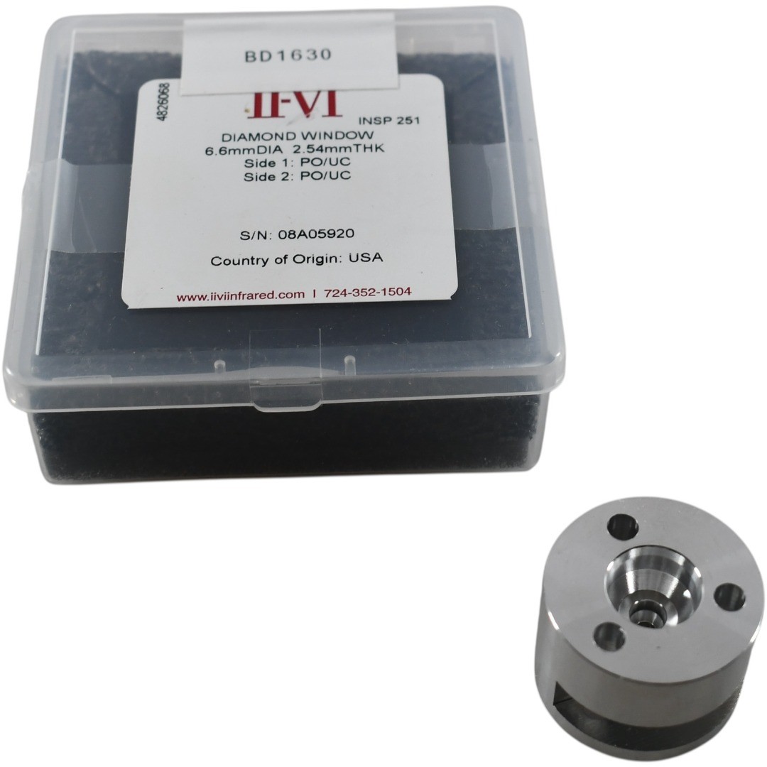 NEW II-VI Infrared BD1630 Diamond Window 6.6mm Dia 2.54mm Thk Optics Mount