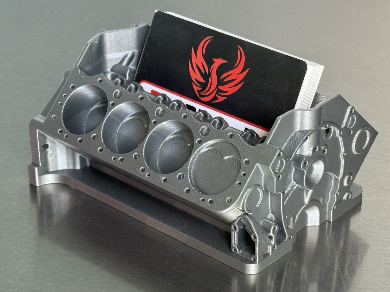 ENGINE BUSINESS CARD HOLDER AUTO REPAIR SHOP PAINT BODY MACHINE CHEVY FORD DODGE