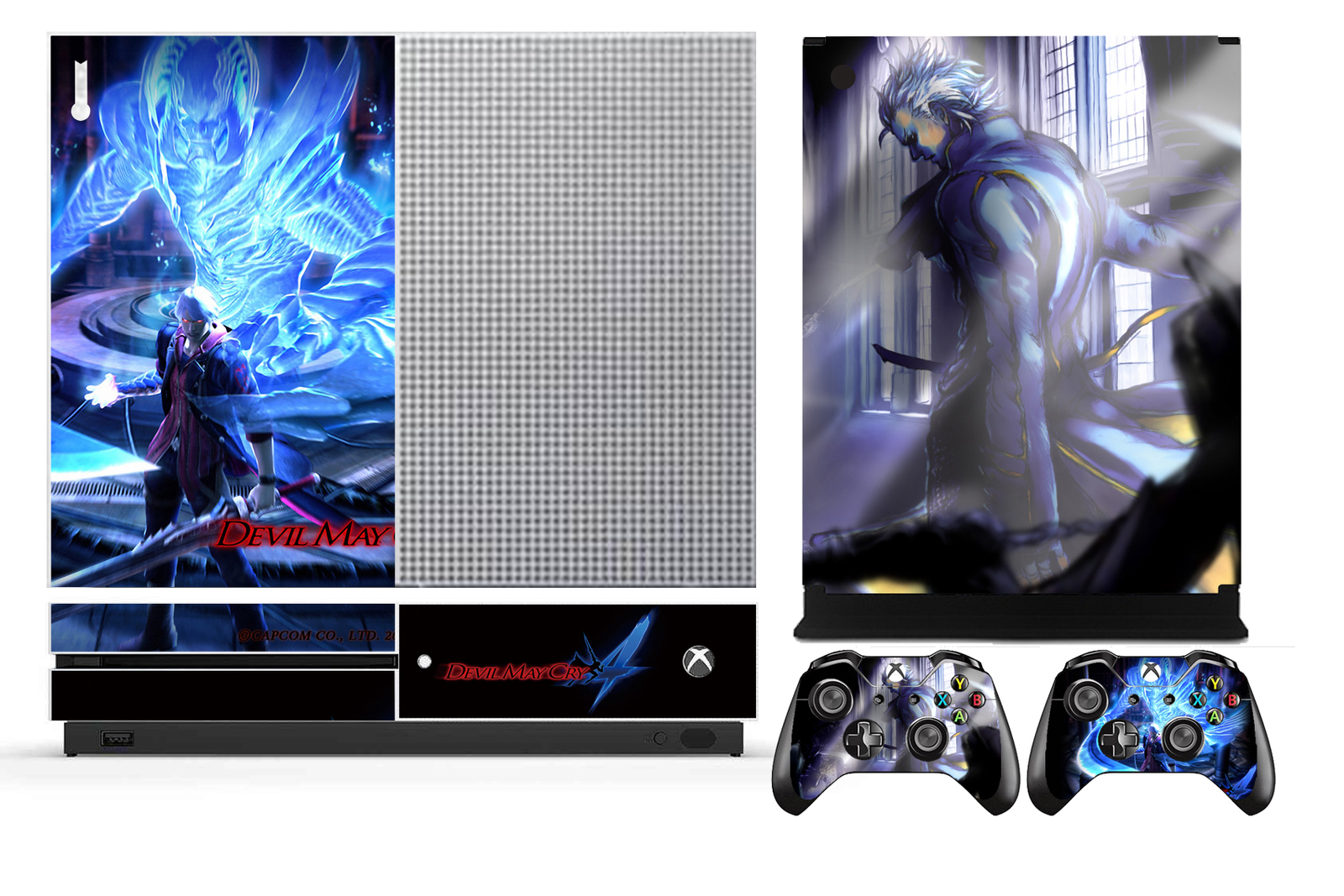 009 Vinyl Cover Skin Sticker for Xbox One S (Slim) & 2 controller skins