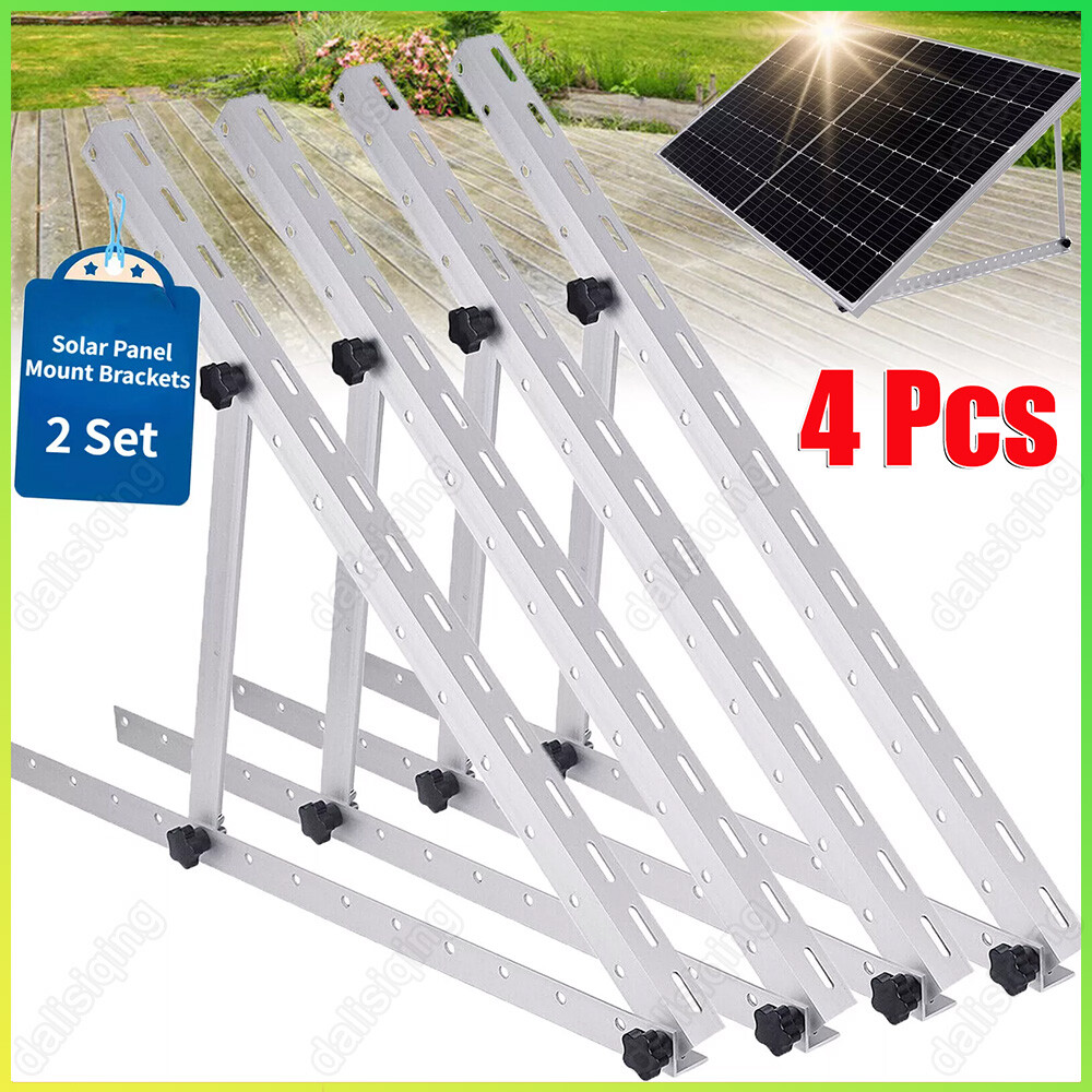 4 Pack 28in Adjustable Solar Panel Tilt Mount Brackets for Roof RV Boat Off-Grid