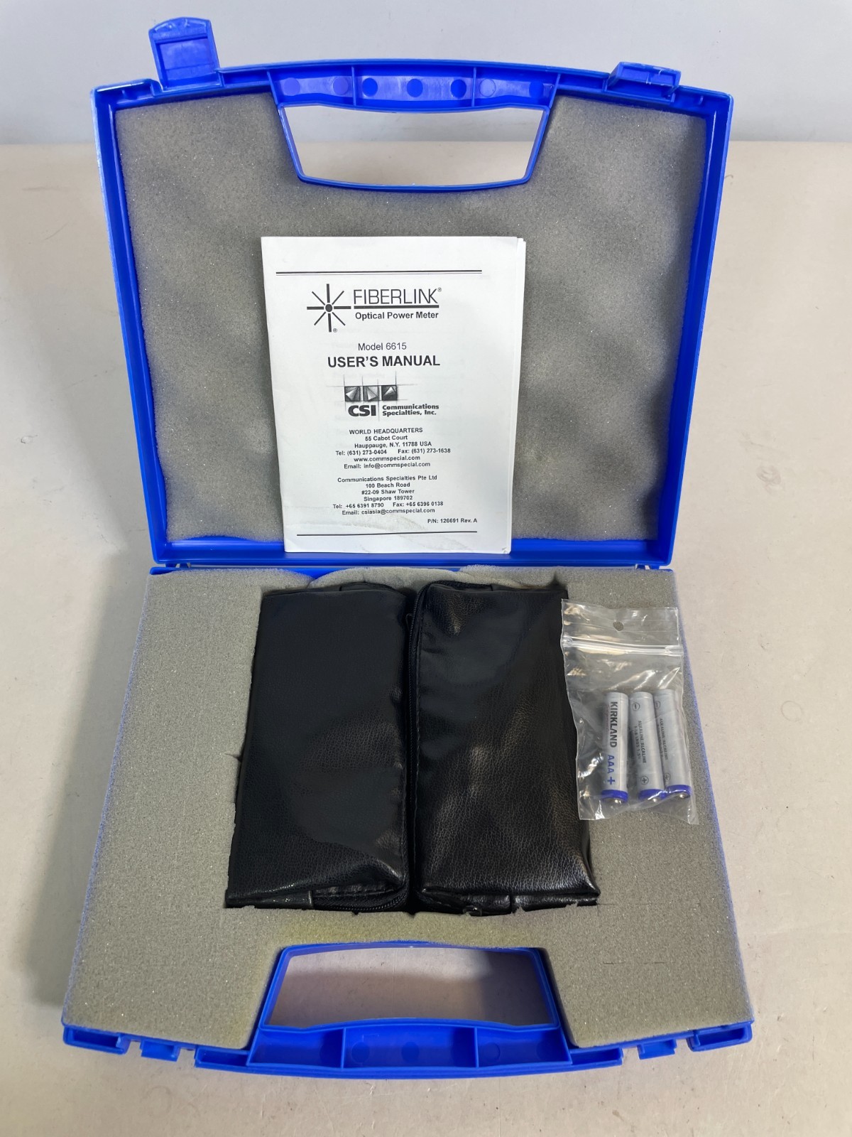 Fiberlink Optical Power Meter with test cables