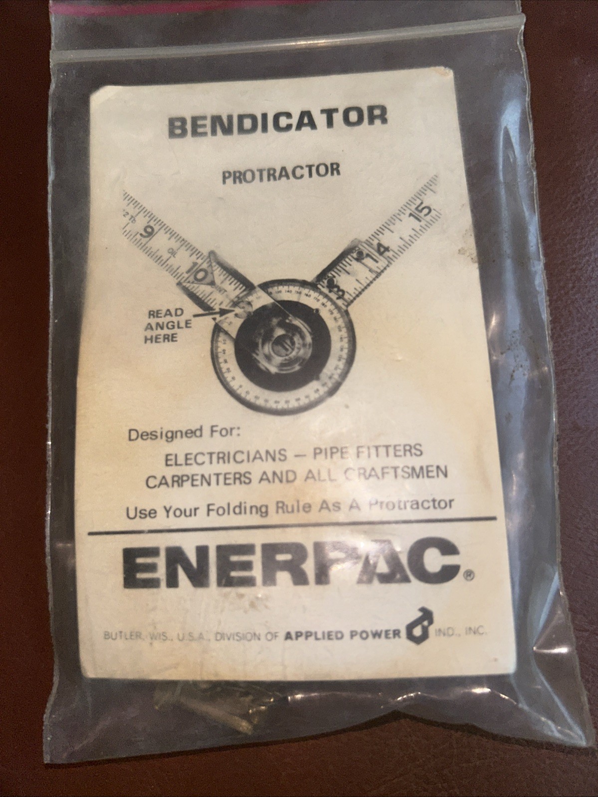 Angle Finder Protractor BENDICATOR For Pluming, Electoral  …Ad Pc Enerpac Corp