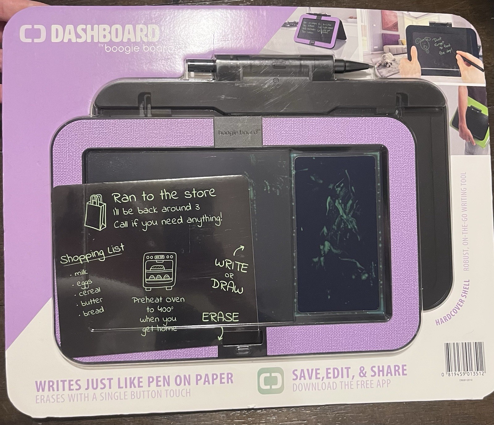 Dashboard Boogie Board On The Go Writing Board  hard travel case, 1 stylus
