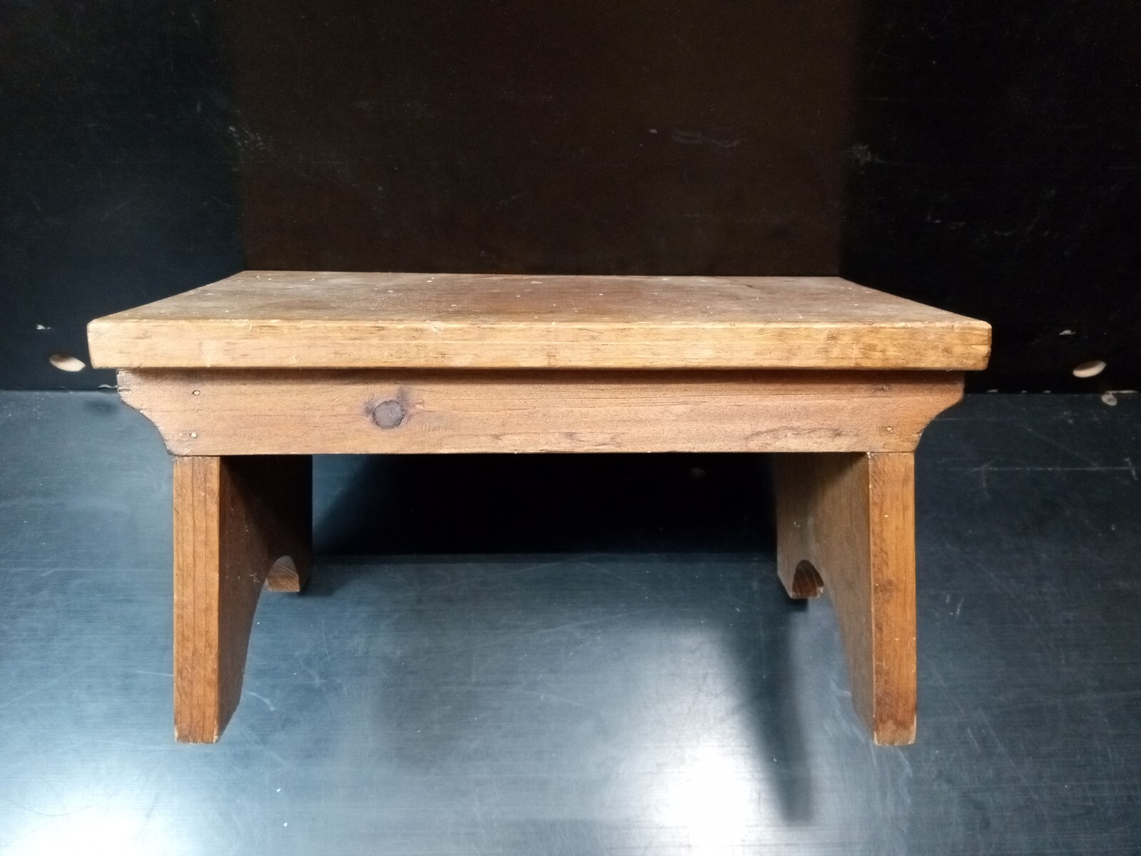 Hand Crafted WOOD BENCH Doll Toy Teddy Bear Heart Display Small Wooden Vintage