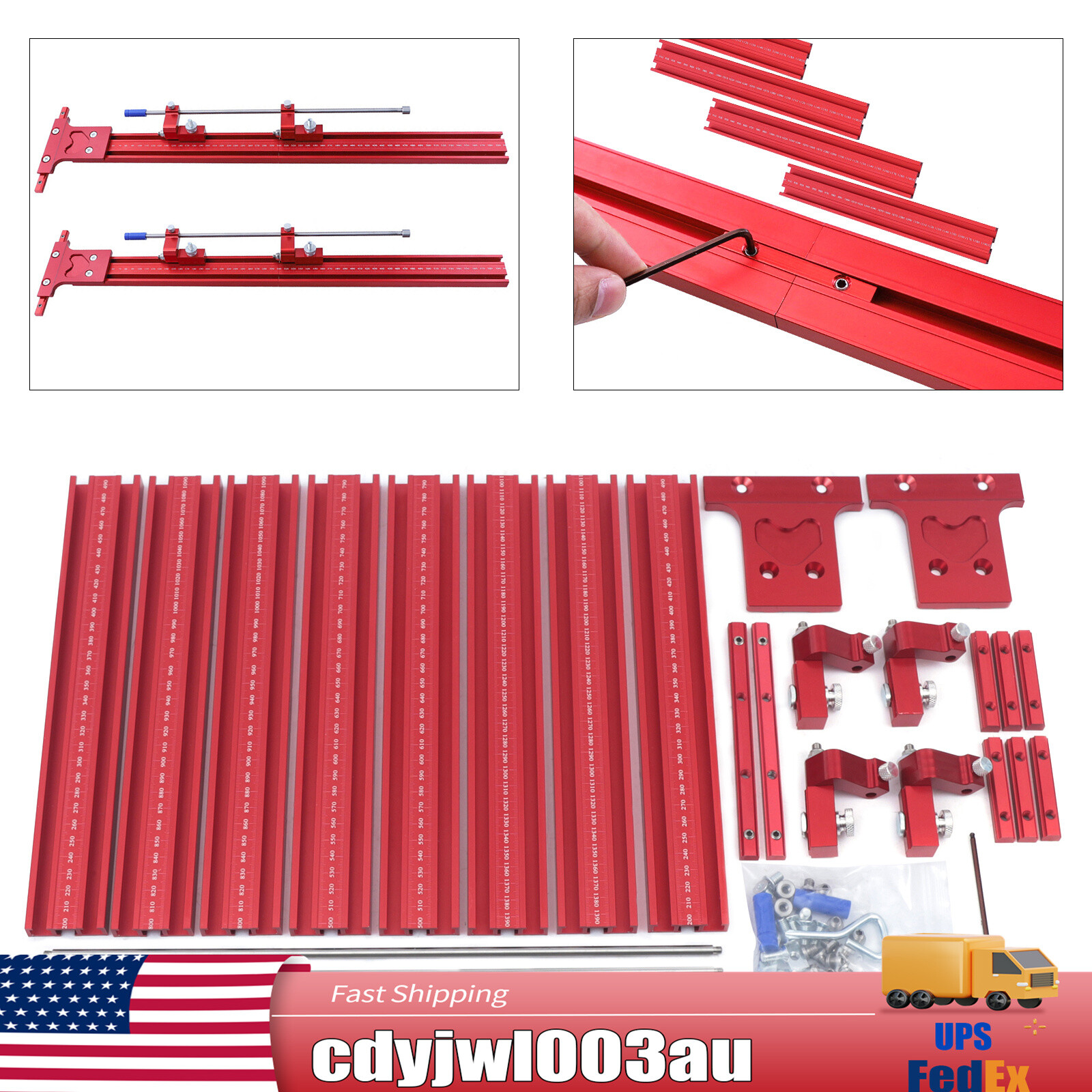 Parallel Rail Guide System Track Saw Woodworking Guide Carpentry Tool Set 120cm
