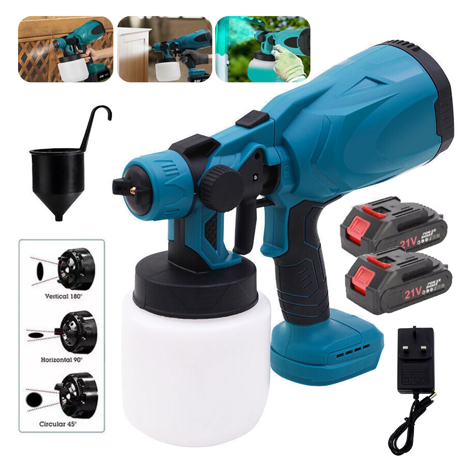 High Pressure Cordless Paint Sprayer With 2 Battery Electric Spray Gun 30000RPM