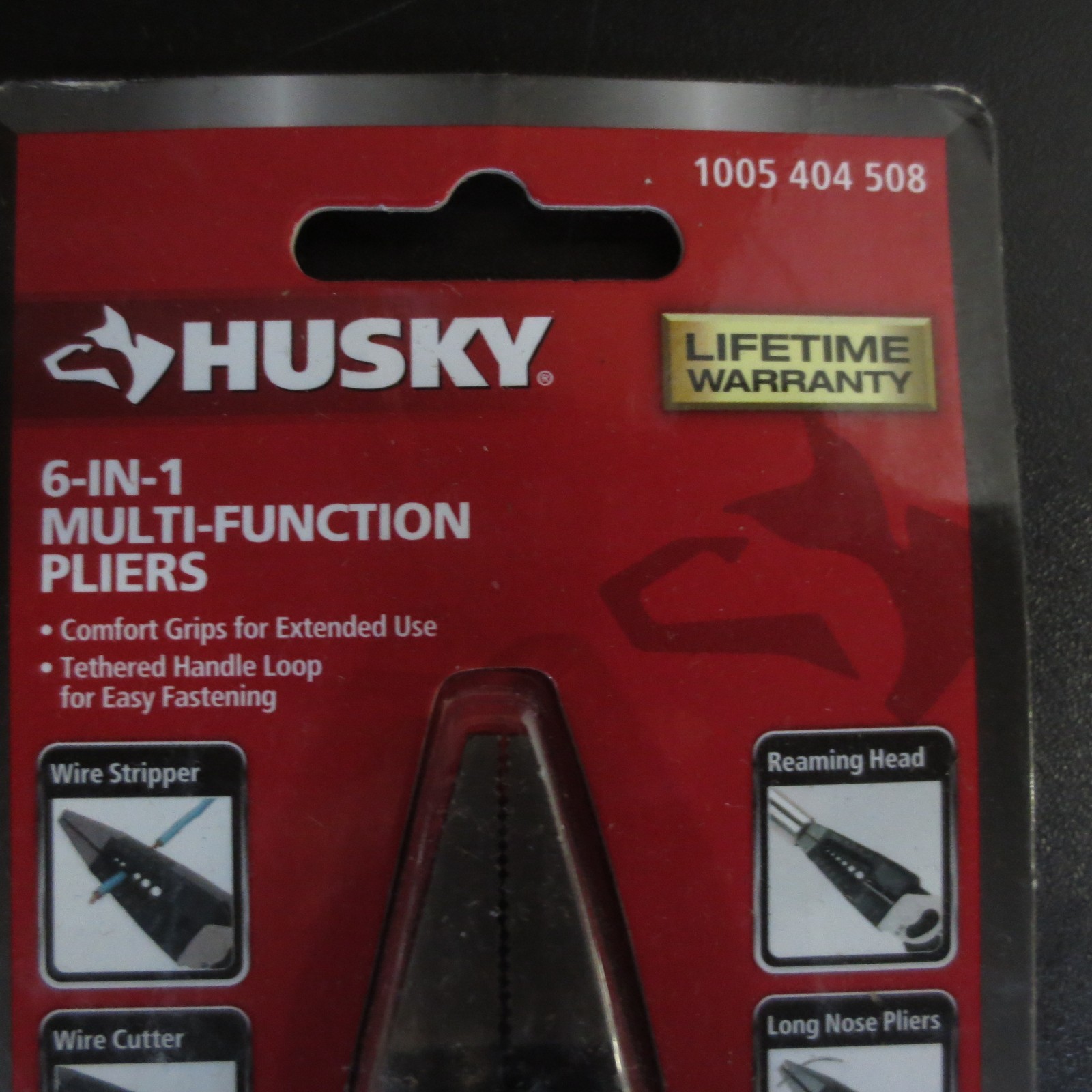 Husky 1005 404 508 6-in-1 Multi-Function Pliers Comfort Grip