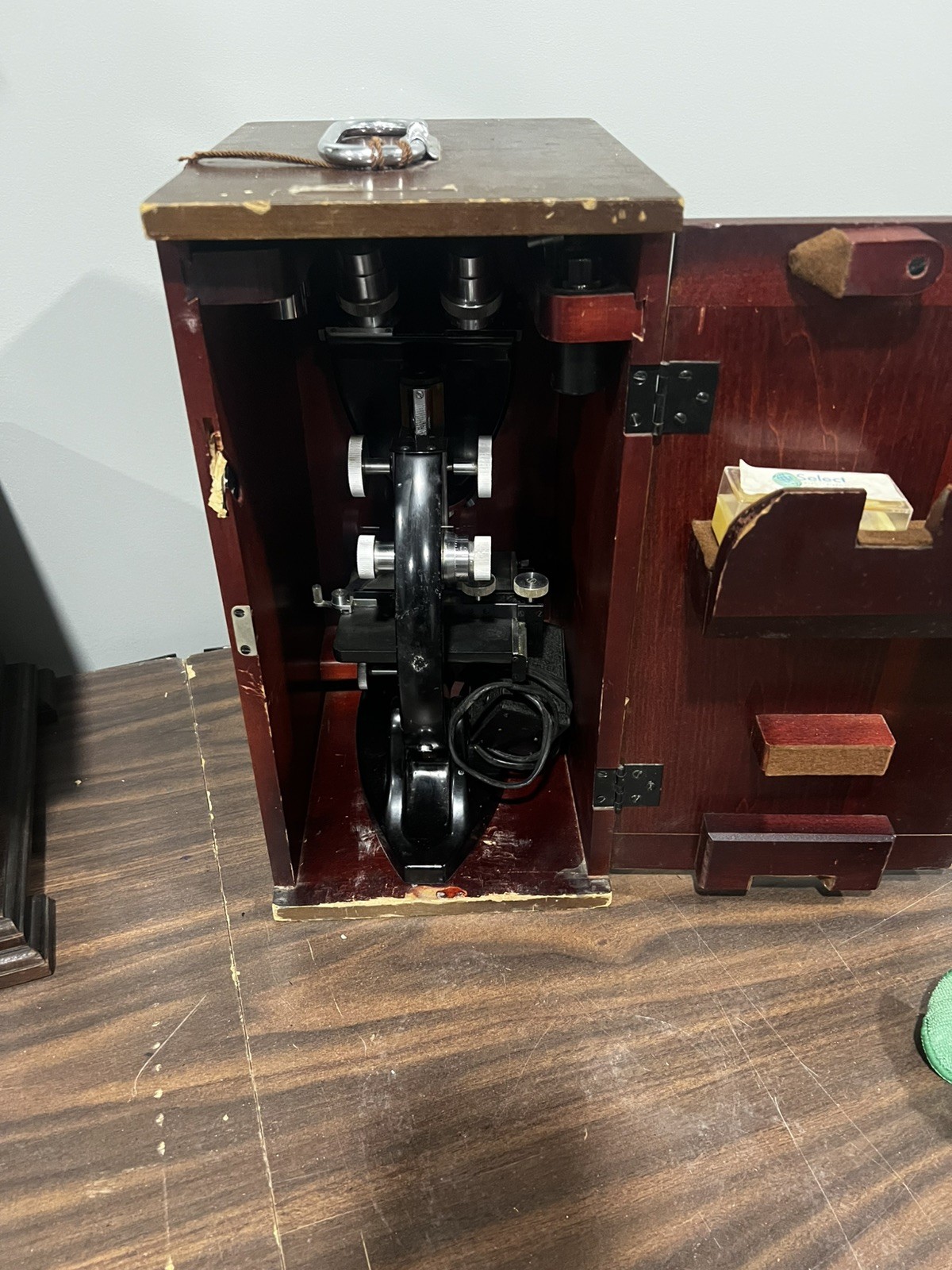 Antique Bausch & Lomb Binocular Stereo Microscope Monolux Light W/Case