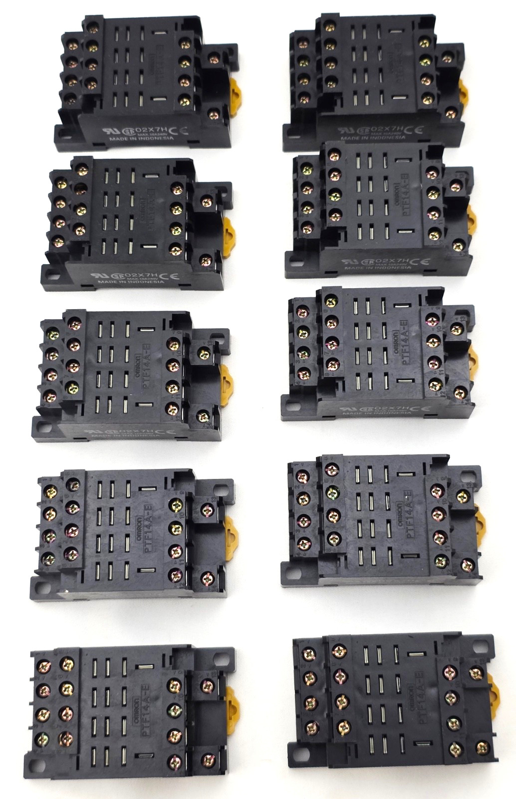 Lot of 10 Omron PTF14A-E Connecting Relay Sockets Front Mounted 14 Pin