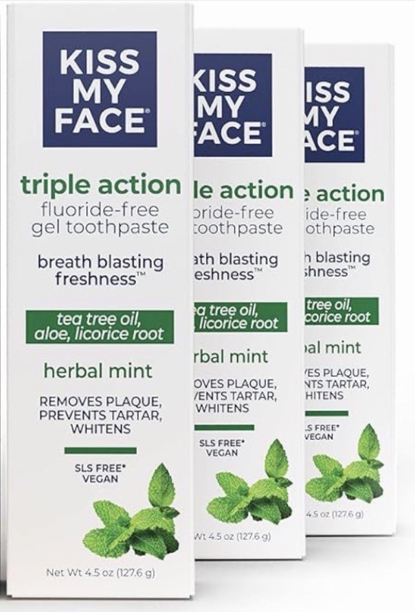 Kiss My Face Triple Action Toothpaste Herbal Mint 4.5 oz – Pack of 3