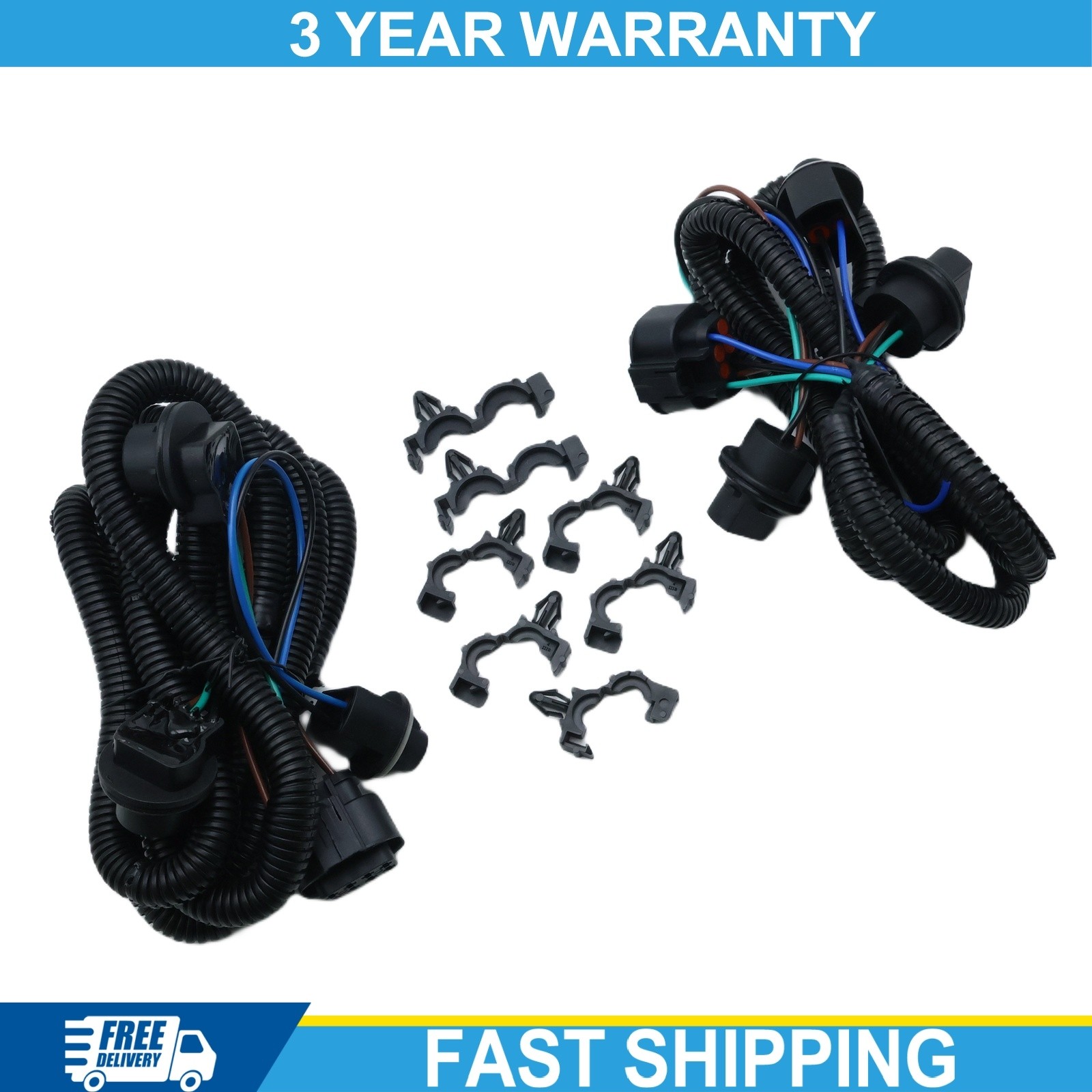 2PCS Tail Light Wire Harness Fits for Silverado 2014-2015 Left Right Socket Set