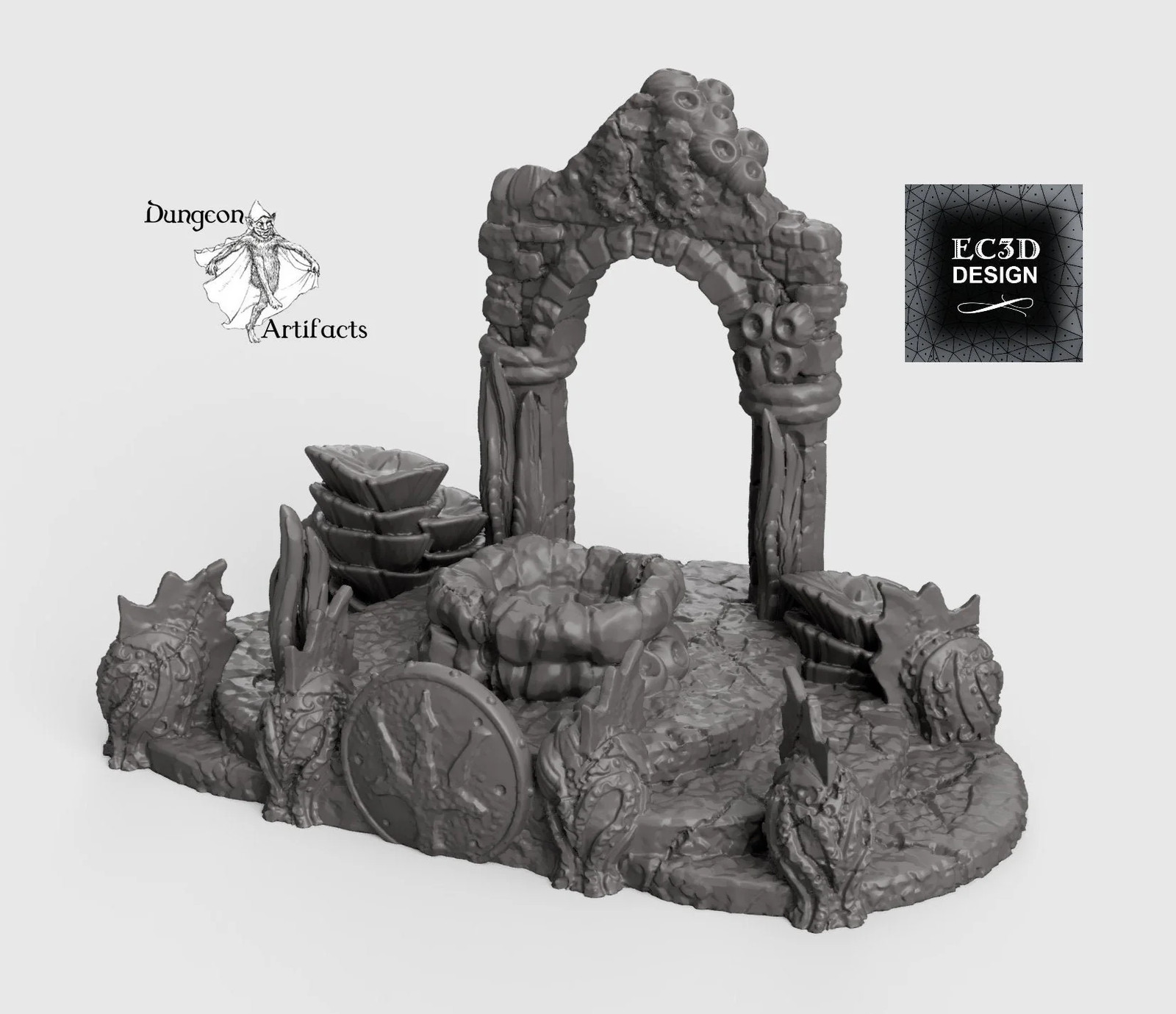 Atlantean Ruins Hall Entrance - 15mm 28mm 32mm Depths of the Savage Atoll Wargam