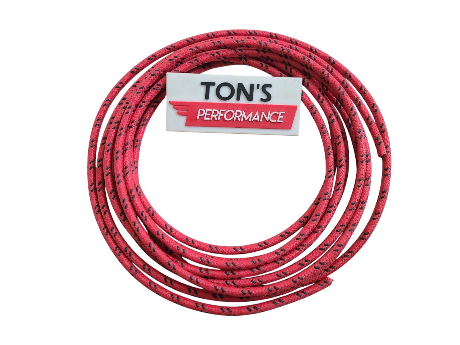 10 feet 14ga Vintage Braided Cloth Covered Primary Wire 14 ga gauge Red w/ Black